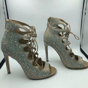 Steve Madden Cabarett Rhinestone Women's Lace Up Heel Size 6